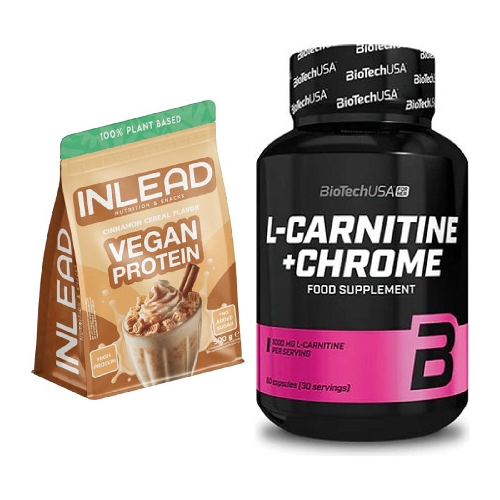 Basis-Set: INLEAD Vegan Protein + BioTech L-Carnitine + Chrome – alle enthaltenen Artikel