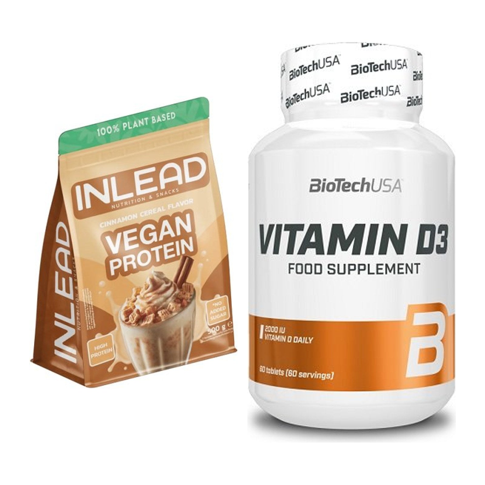 Basis-Set: INLEAD Vegan Protein + BioTech Vitamin D3 – alle enthaltenen Artikel