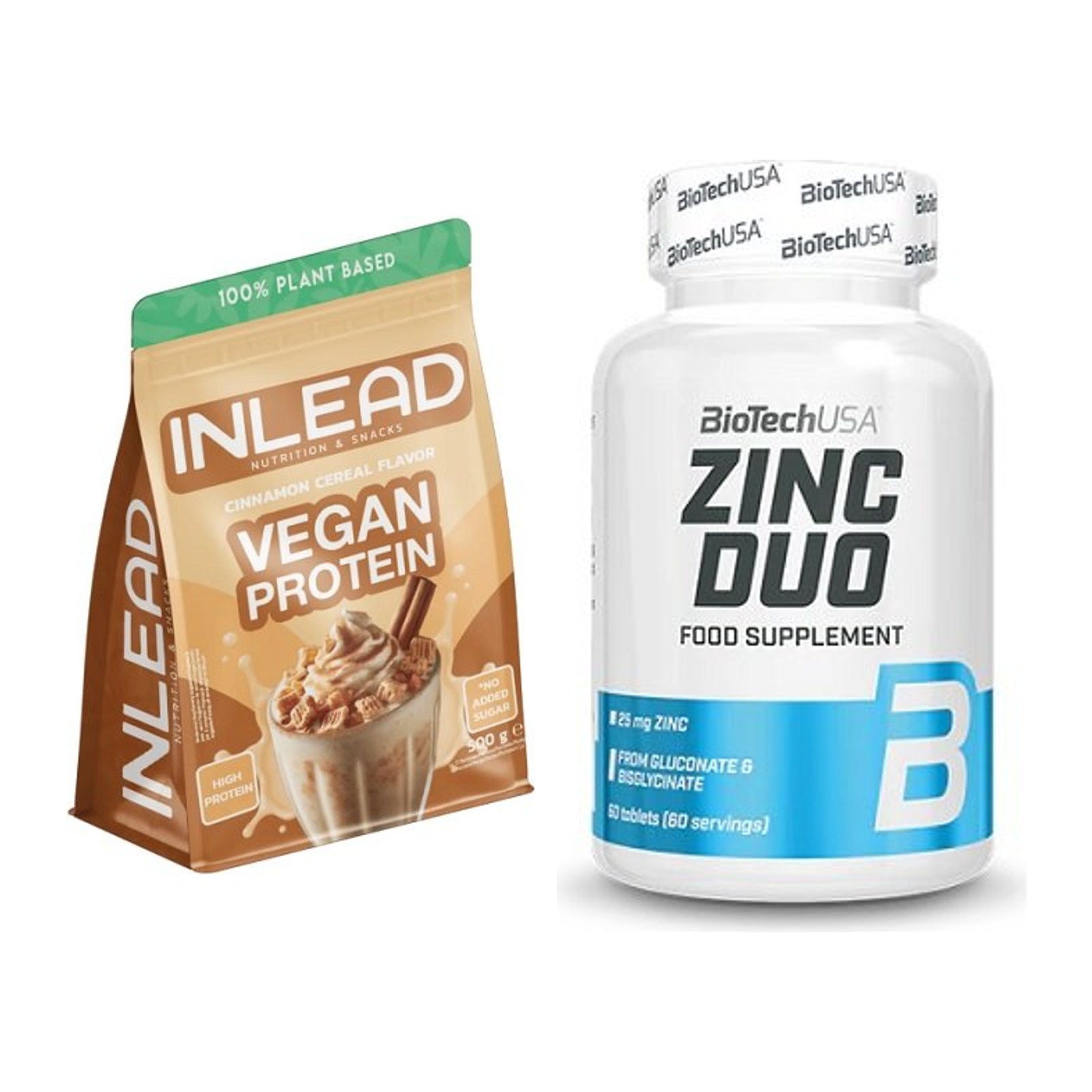 Basis-Set: INLEAD Vegan Protein + BioTech Zinc Duo – alle enthaltenen Artikel