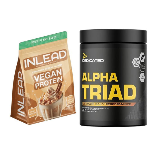Basis-Set: INLEAD Vegan Protein + Dedicated Alpha Triad 180 Tabl. – alle enthaltenen Artikel