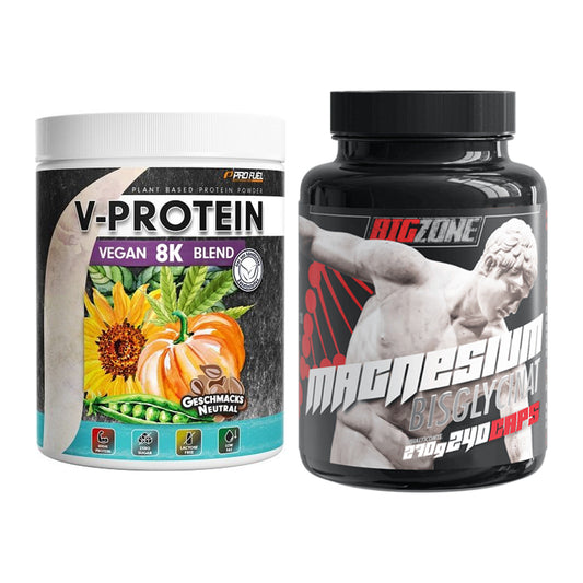 Basis-Set: ProFuel V-Protein Vegan 8K + Big Zone Magnesium – alle enthaltenen Artikel