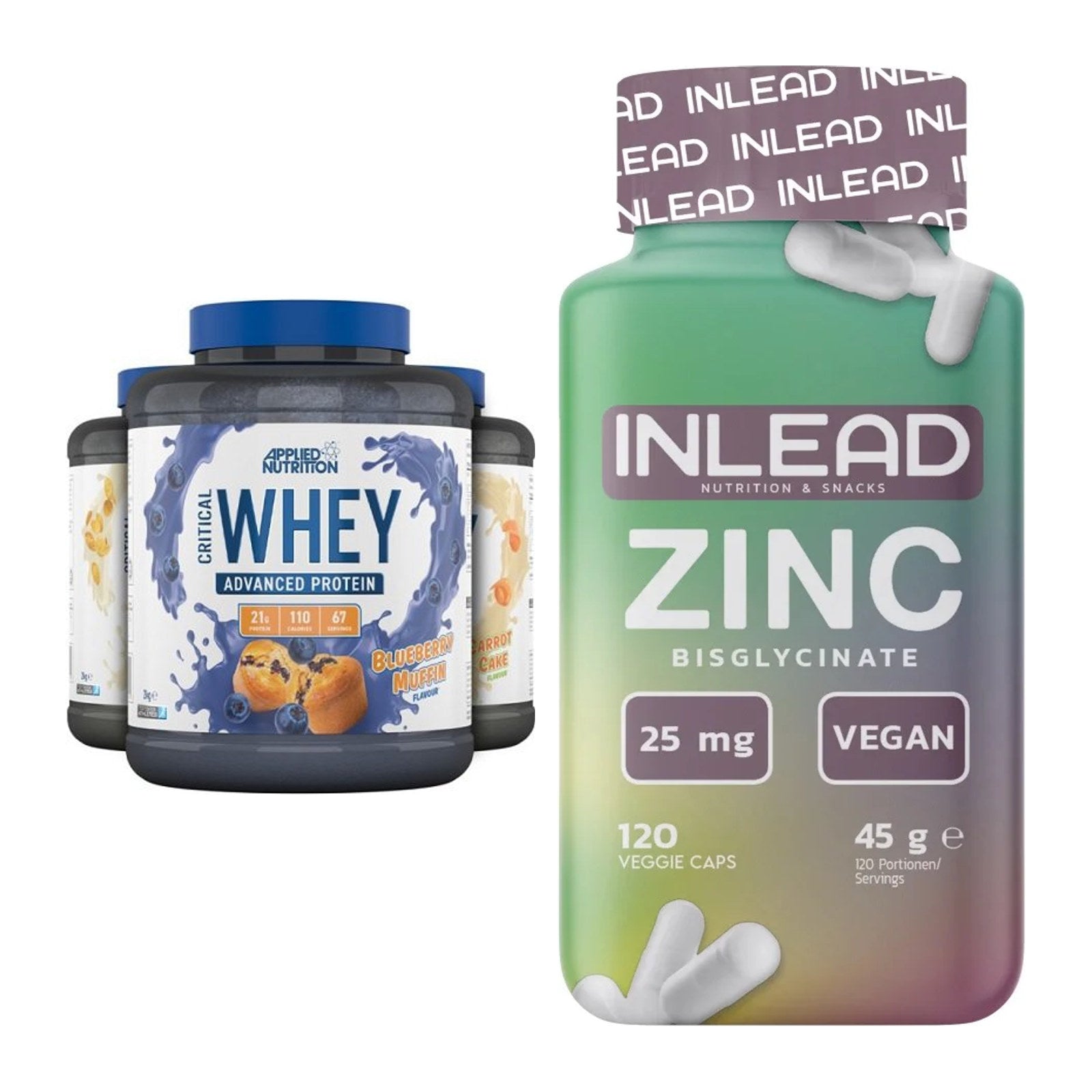 Basis-Set: Applied Nutrition Critical Whey + INLEAD Zink Bisglycinate – alle enthaltenen Artikel