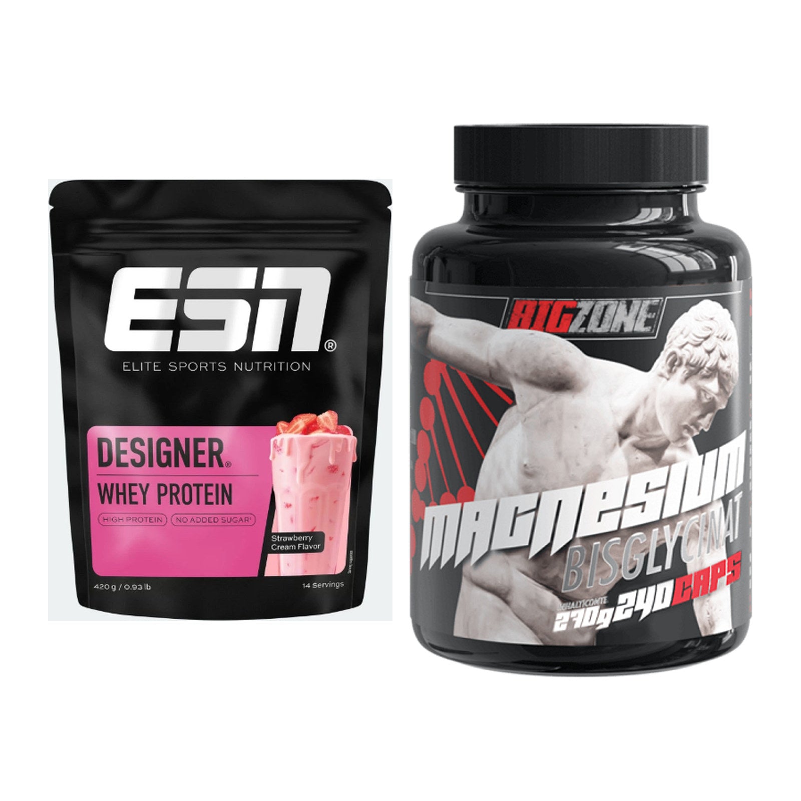 Basis-Set: ESN Designer Whey + Big Zone Magnesium Bisglycinat – alle enthaltenen Artikel