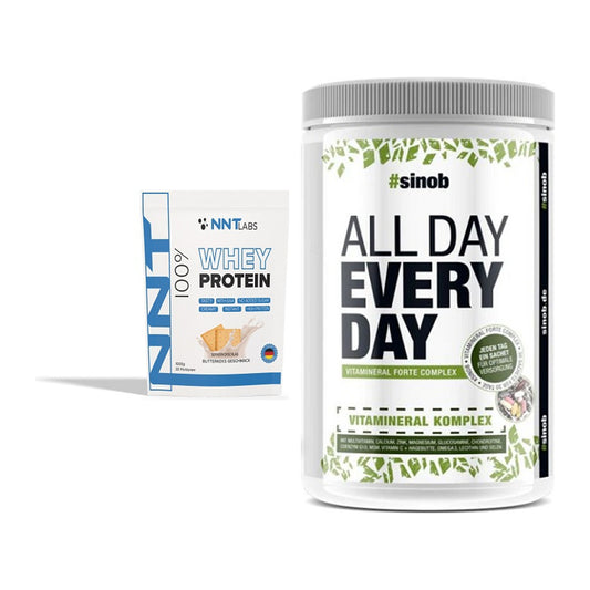 Basis-Set: NNT Whey + Sinob All Day Every Day 30 Serv. – alle enthaltenen Artikel
