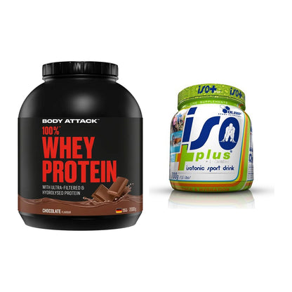 Basis-Set: Body Attack 100% Whey Protein + Olimp Iso Plus – alle enthaltenen Artikel