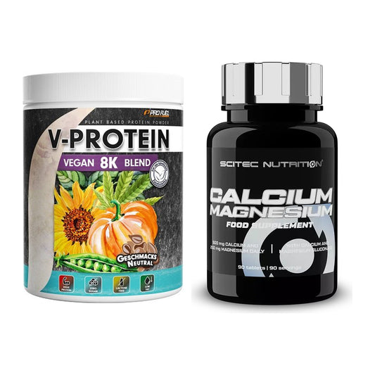 Basis-Set: ProFuel V-Protein Vegan 8K Blend + Scitec Calcium Magnesium – alle enthaltenen Artikel