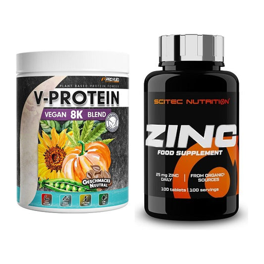 Basis-Set: ProFuel V-Protein Vegan 8K Blend + Scitec Zinc – alle enthaltenen Artikel