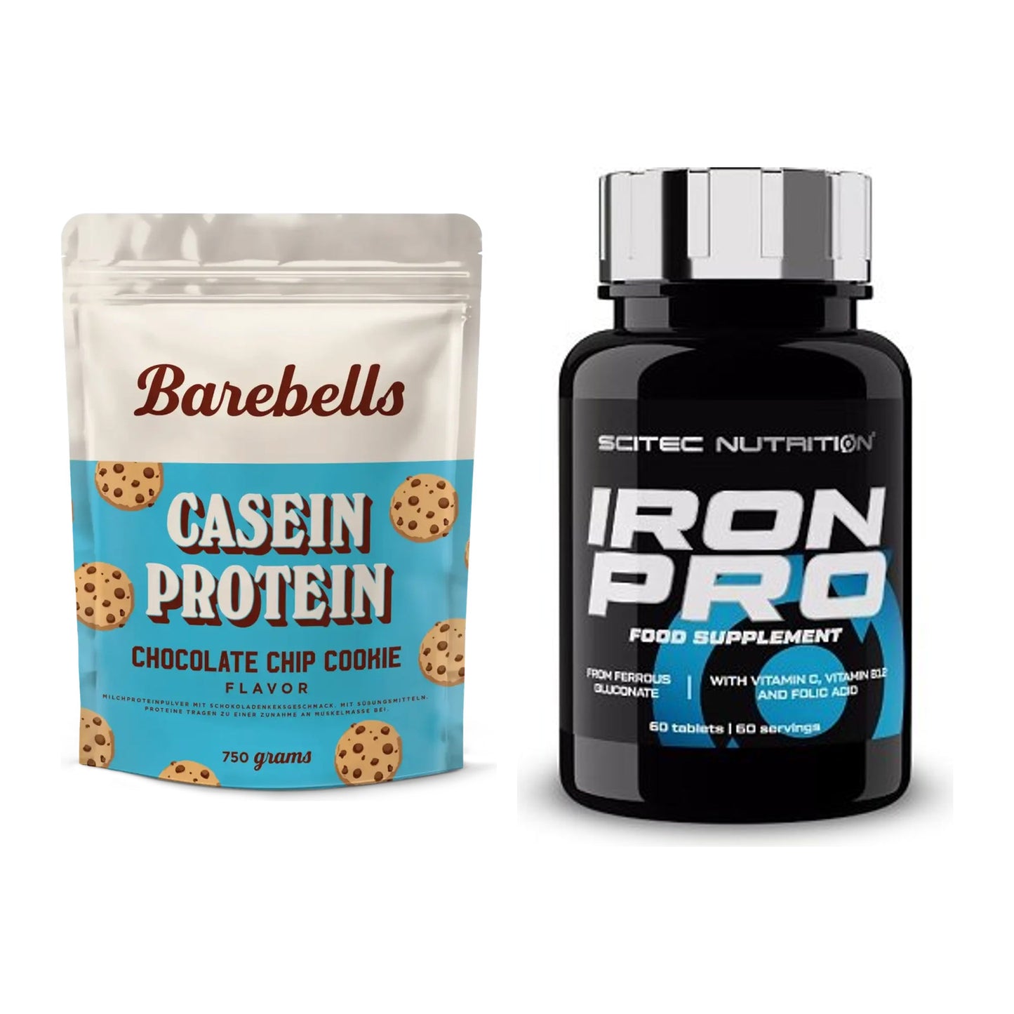 Basis-Set: Barebells Casein Protein + Scitec Iron Pro – alle enthaltenen Artikel