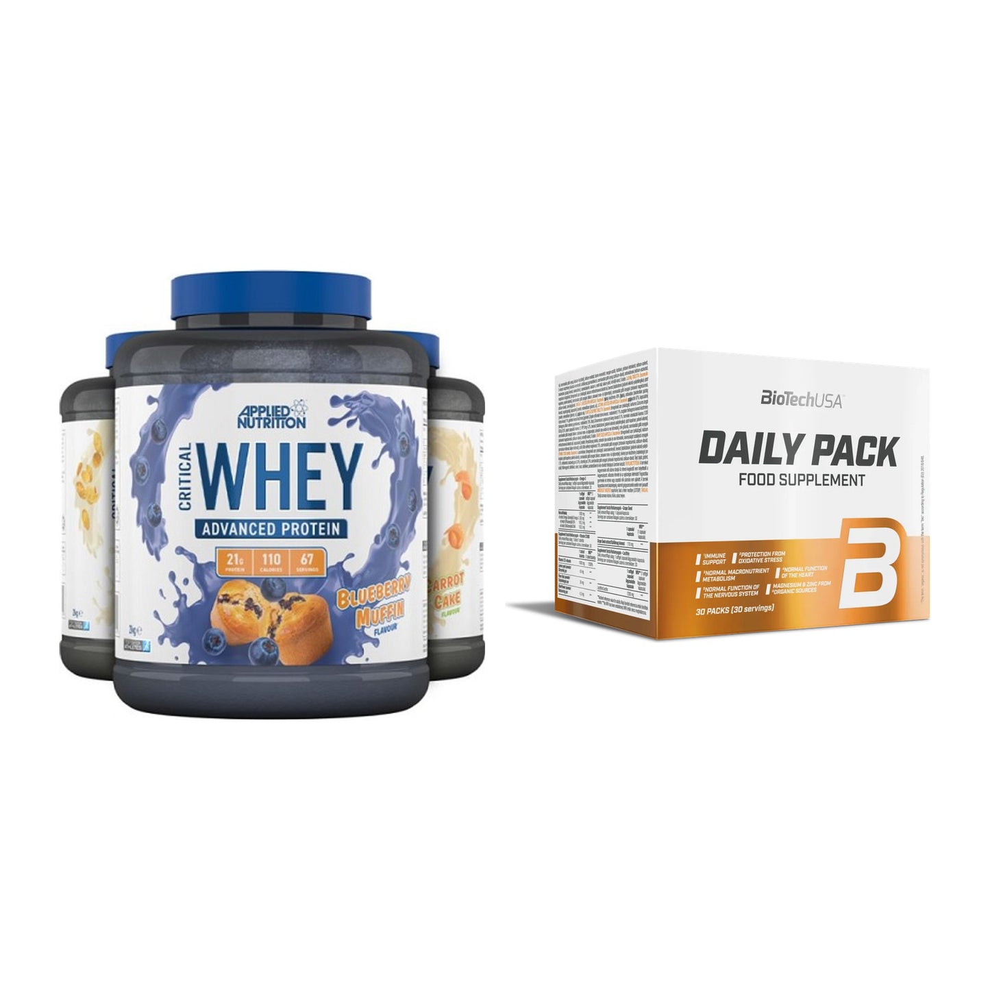 Basis-Set: Applied Nutrition Critical + BioTech Daily Packs 30 Packs – alle enthaltenen Artikel