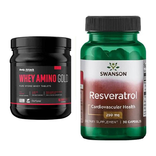 Basis-Set: Body Attack Whey Amino Gold + Swanson Resveratrol – alle enthaltenen Artikel