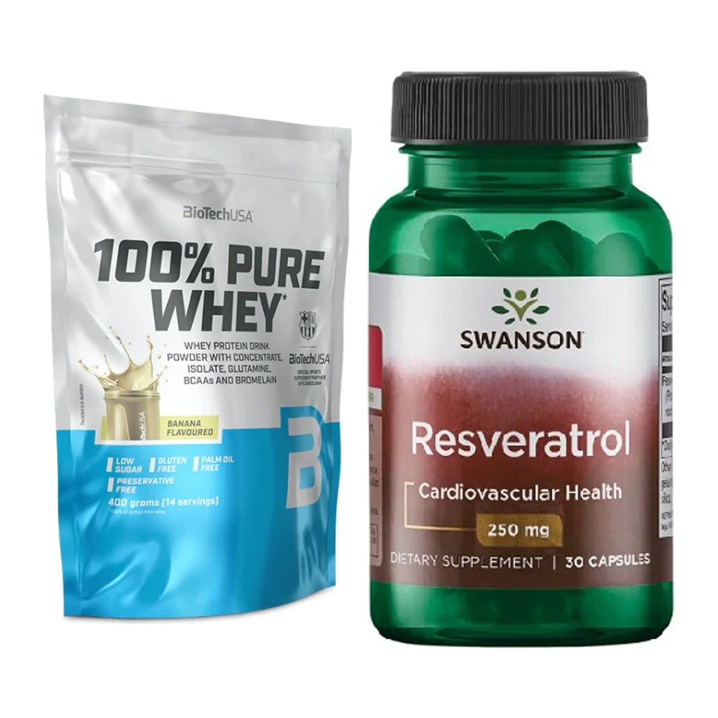 Basis-Set: BioTech 100% Pure Whey + Swanson Resveratrol – alle enthaltenen Artikel