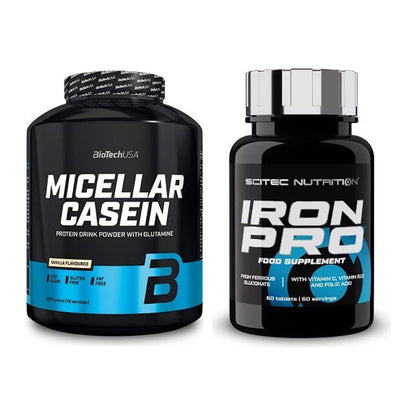 Basis-Set: BioTech Micellar Casein + Scitec Iron Pro – alle enthaltenen Artikel