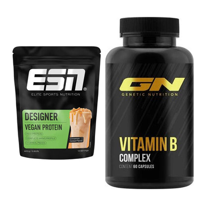 Basis-Set: ESN Designer Vegan Protein + GN Vitamin B-Complex – alle enthaltenen Artikel