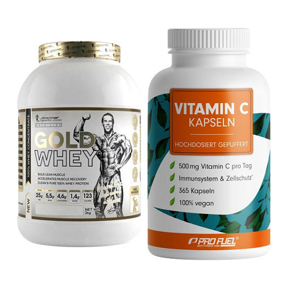 Basis-Set: Kevin Levrone Gold Whey + ProFuel Vitamin C gepuffert – alle enthaltenen Artikel