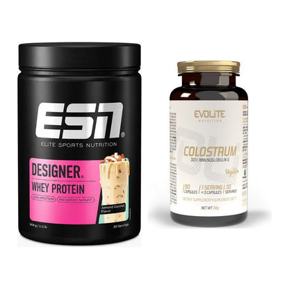 Basis-Set: ESN Designer Whey + Evolite Nutrition Colostrum 30% – alle enthaltenen Artikel