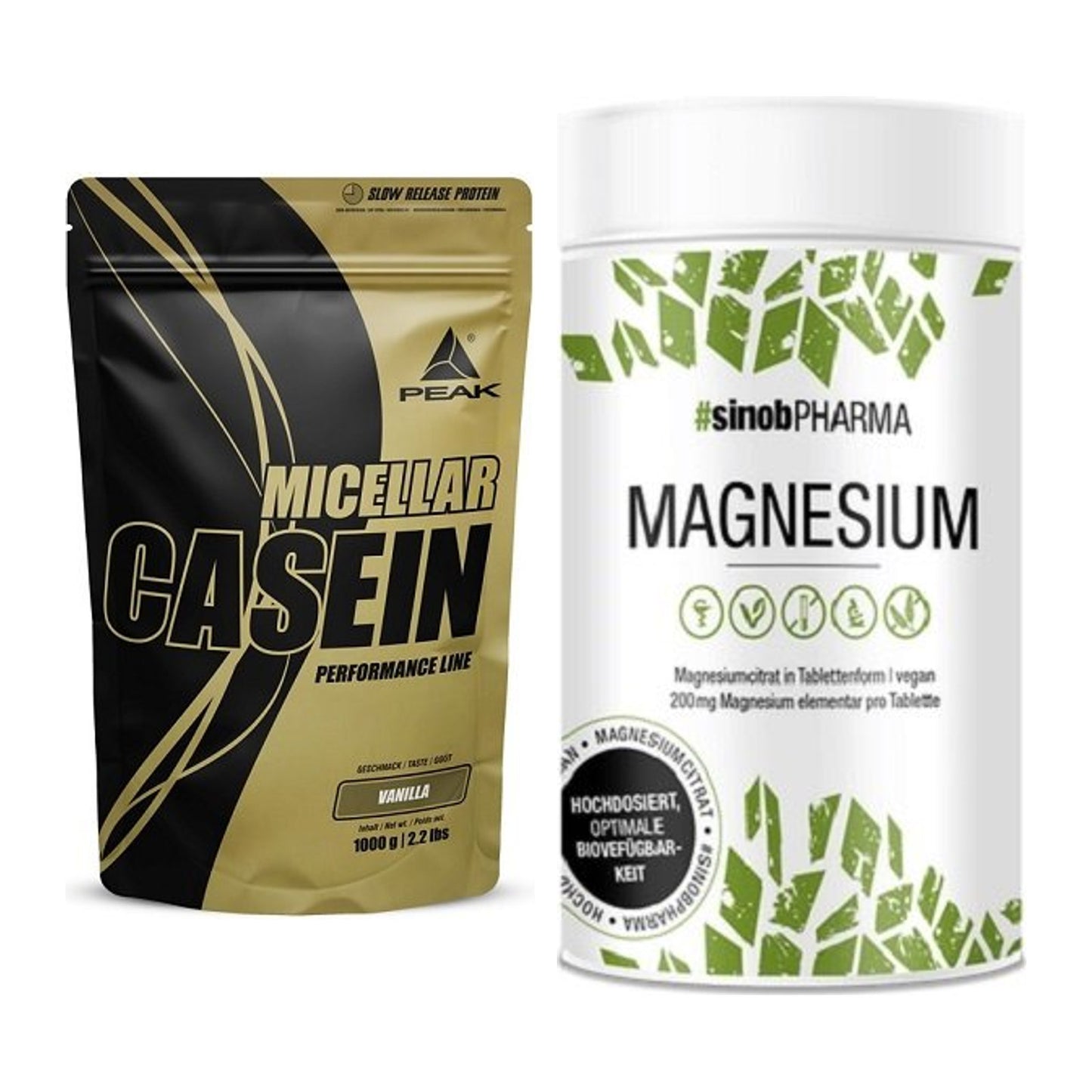 Basis-Set: Peak Micellar Casein + Sinob Magnesium Citrat – alle enthaltenen Artikel