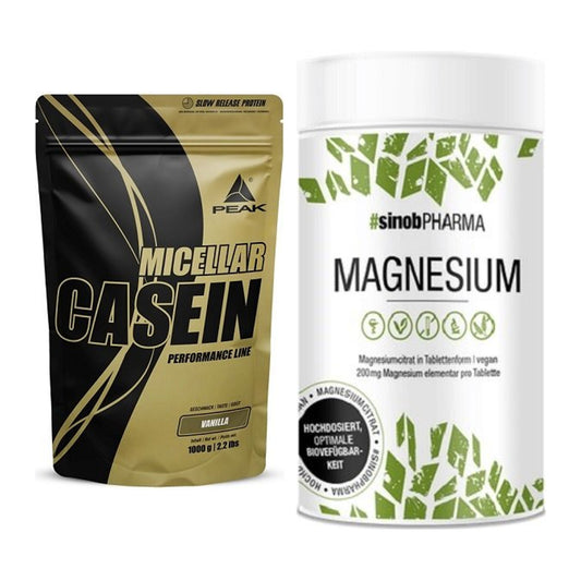 Basis-Set: Peak Micellar Casein + Sinob Magnesium Citrat – alle enthaltenen Artikel