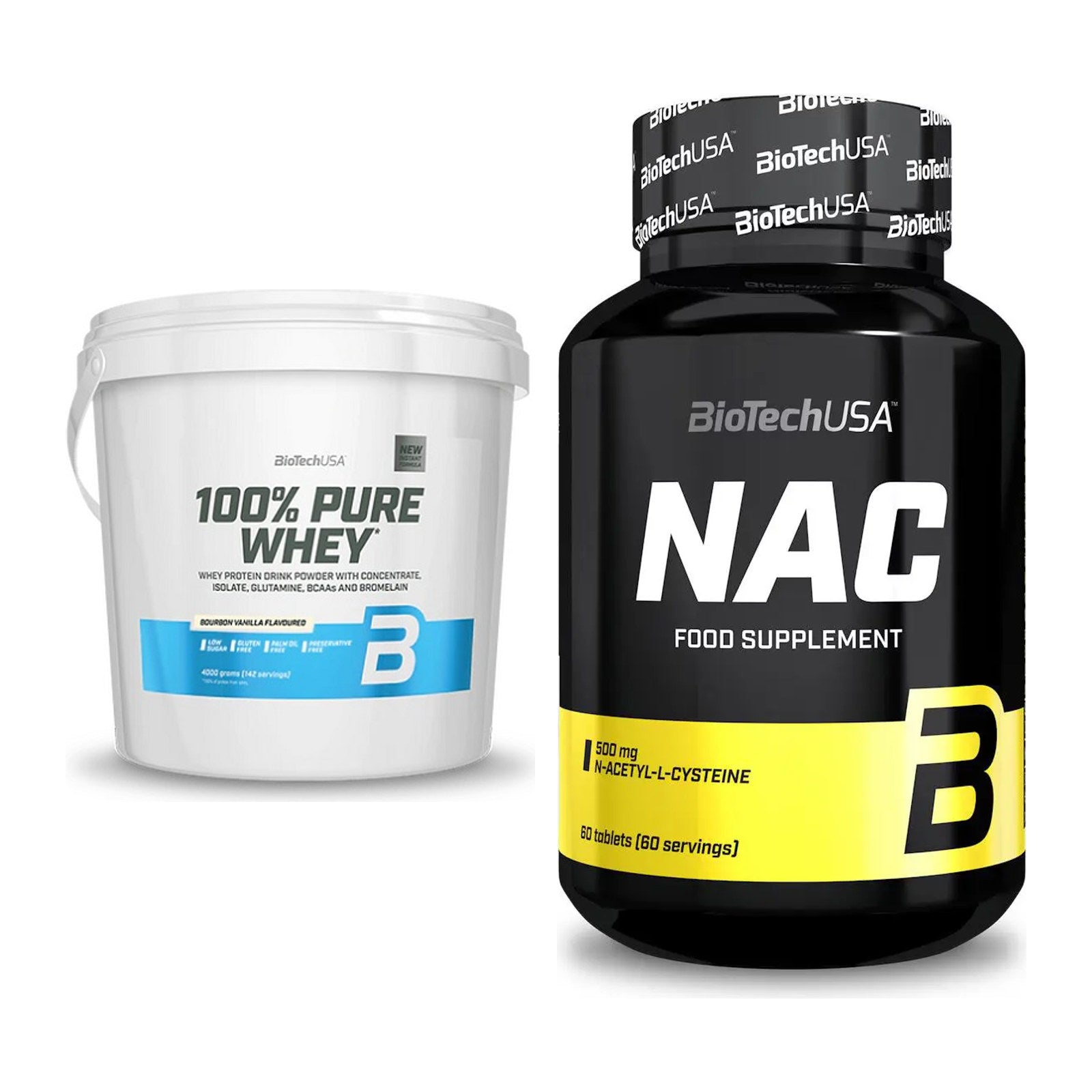 Basis-Set: BioTech 100% Pure Whey + BioTech NAC – alle enthaltenen Artikel