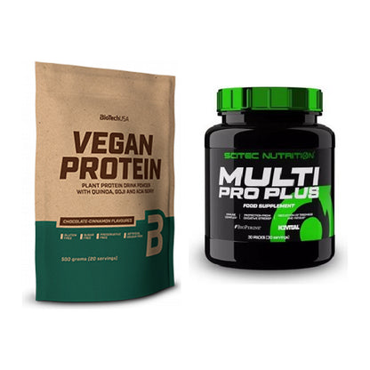 Basis-Set: BioTech Vegan Protein + Scitec Multi Pro Plus 30 Packs – alle enthaltenen Artikel