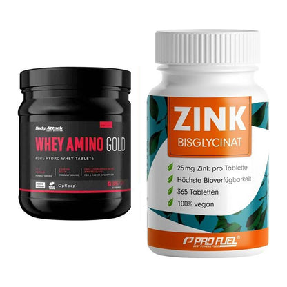 Basis-Set: Body Attack Whey Amino Gold + ProFuel Zink Bisclycinat – alle enthaltenen Artikel