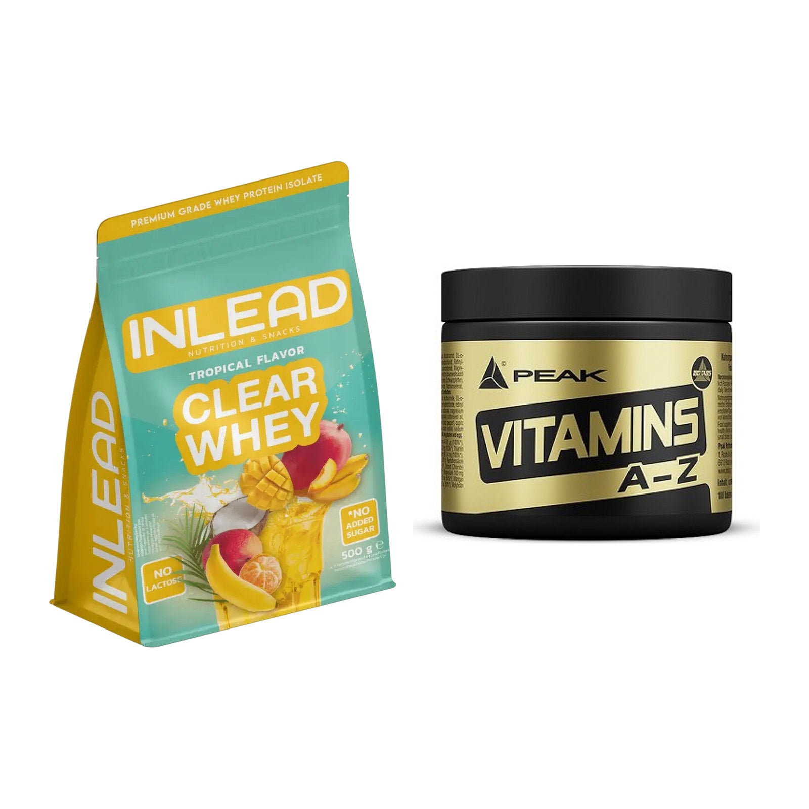Basis-Set: INLEAD Clear Whey Isolate + Peak Vitamin A-Z 180 Tabl. – alle enthaltenen Artikel