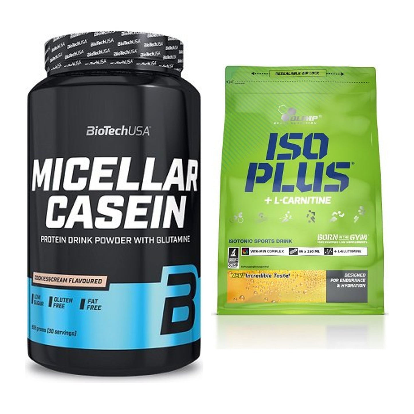 Basis-Set: BioTech Micellar Casein + Olimp Iso Plus – alle enthaltenen Artikel