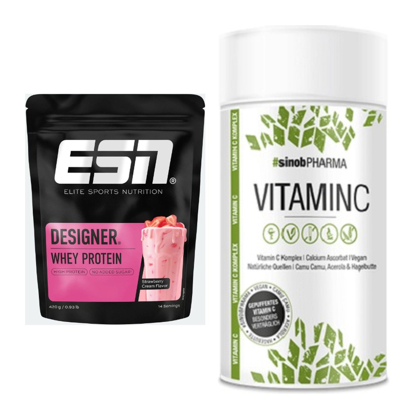 Basis-Set: ESN Designer Whey + Sinob Vitamin C – alle enthaltenen Artikel