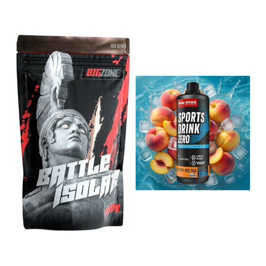 Basis-Set: Big Zone Battle Isolate + Body Attack Sports Drink Zero – alle enthaltenen Artikel
