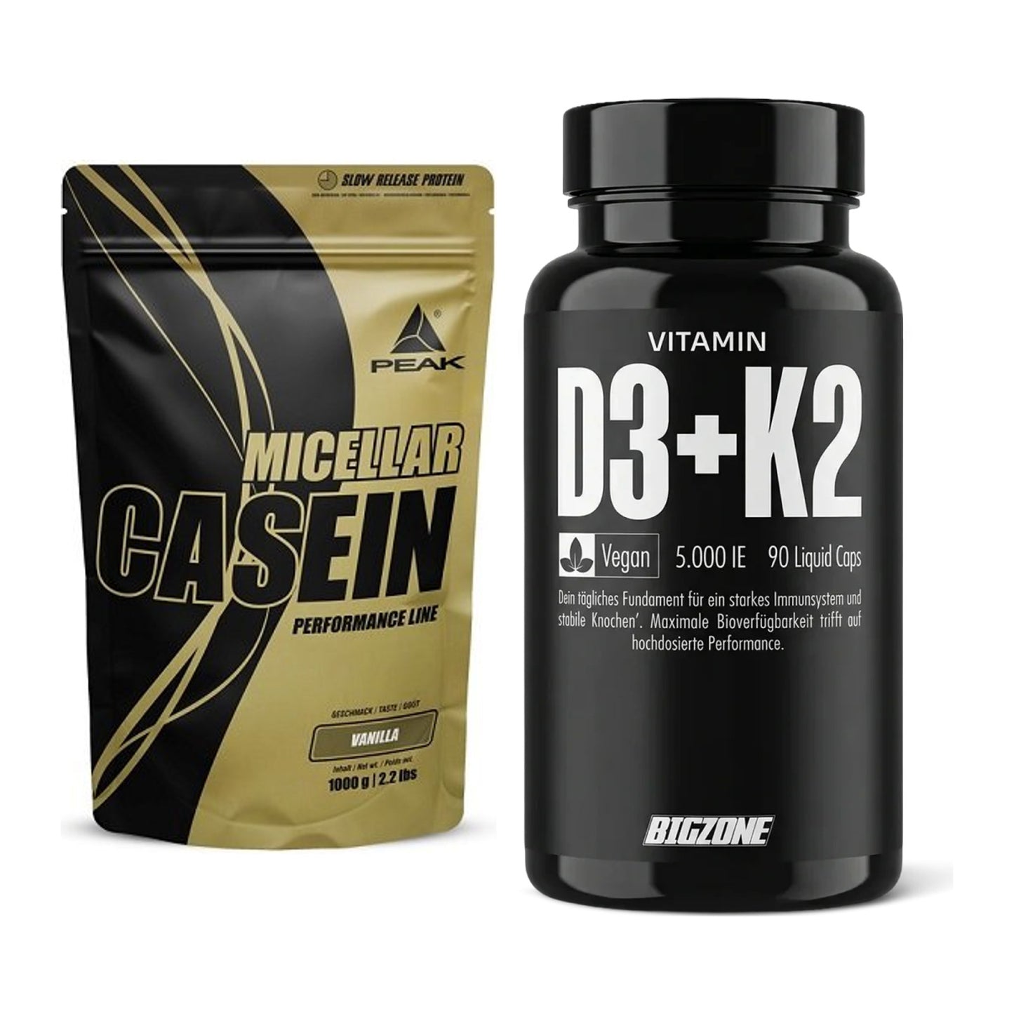 Basis-Set: Peak Micellar Casein + Big Zone Vitamin D3 + K2 – alle enthaltenen Artikel