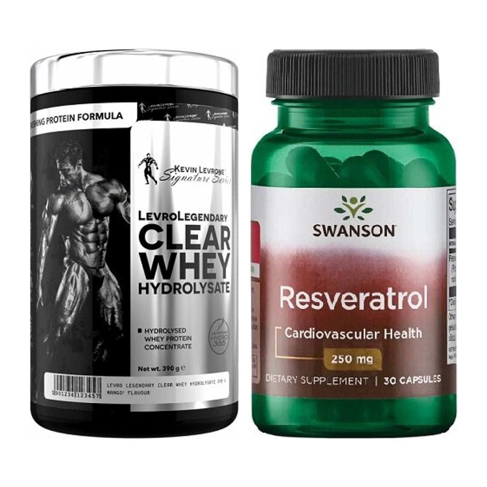 Basis-Set: Kevin Levrone Clear Whey + Swanson Resveratrol – alle enthaltenen Artikel