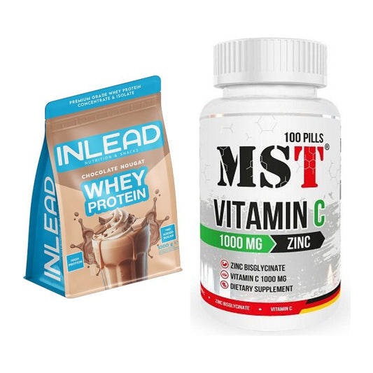 Basis-Set: INLEAD Whey Protein + MST Vitamin C 1000 + Zinc 100 – alle enthaltenen Artikel