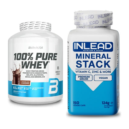 Basis-Set: BioTech 100% Pure Whey + INLEAD Mineral Stack – alle enthaltenen Artikel