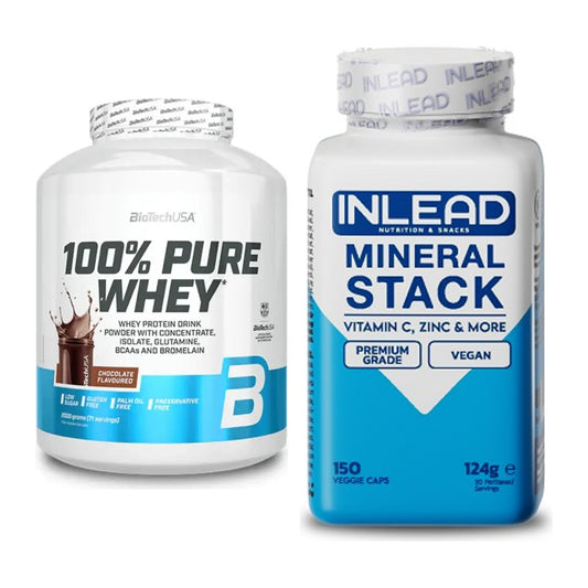 Basis-Set: BioTech 100% Pure Whey + INLEAD Mineral Stack – alle enthaltenen Artikel