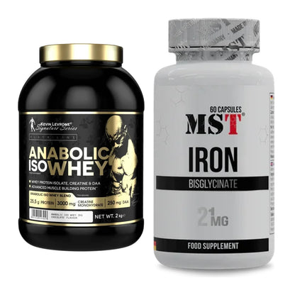 Basis-Set: Kevin Levrone Anabolic Iso Whey + MST Iron Bisglycinate – alle enthaltenen Artikel