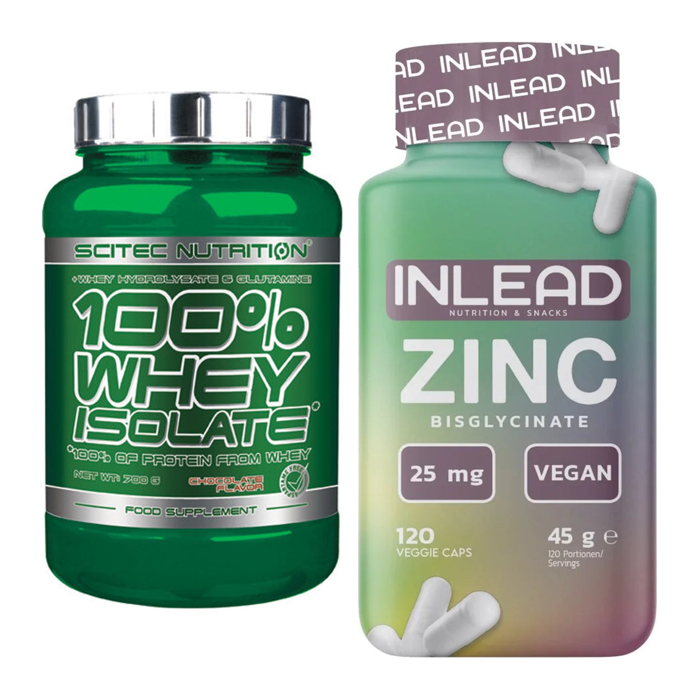 Basis-Set: Scitec Whey Isolate + INLEAD Zink Bisglycinate – alle enthaltenen Artikel