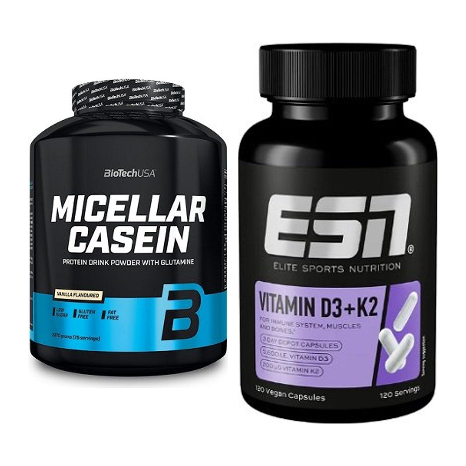 Basis-Set: BioTech Micellar Casein + ESN Vitamin D3 + K2 – alle enthaltenen Artikel