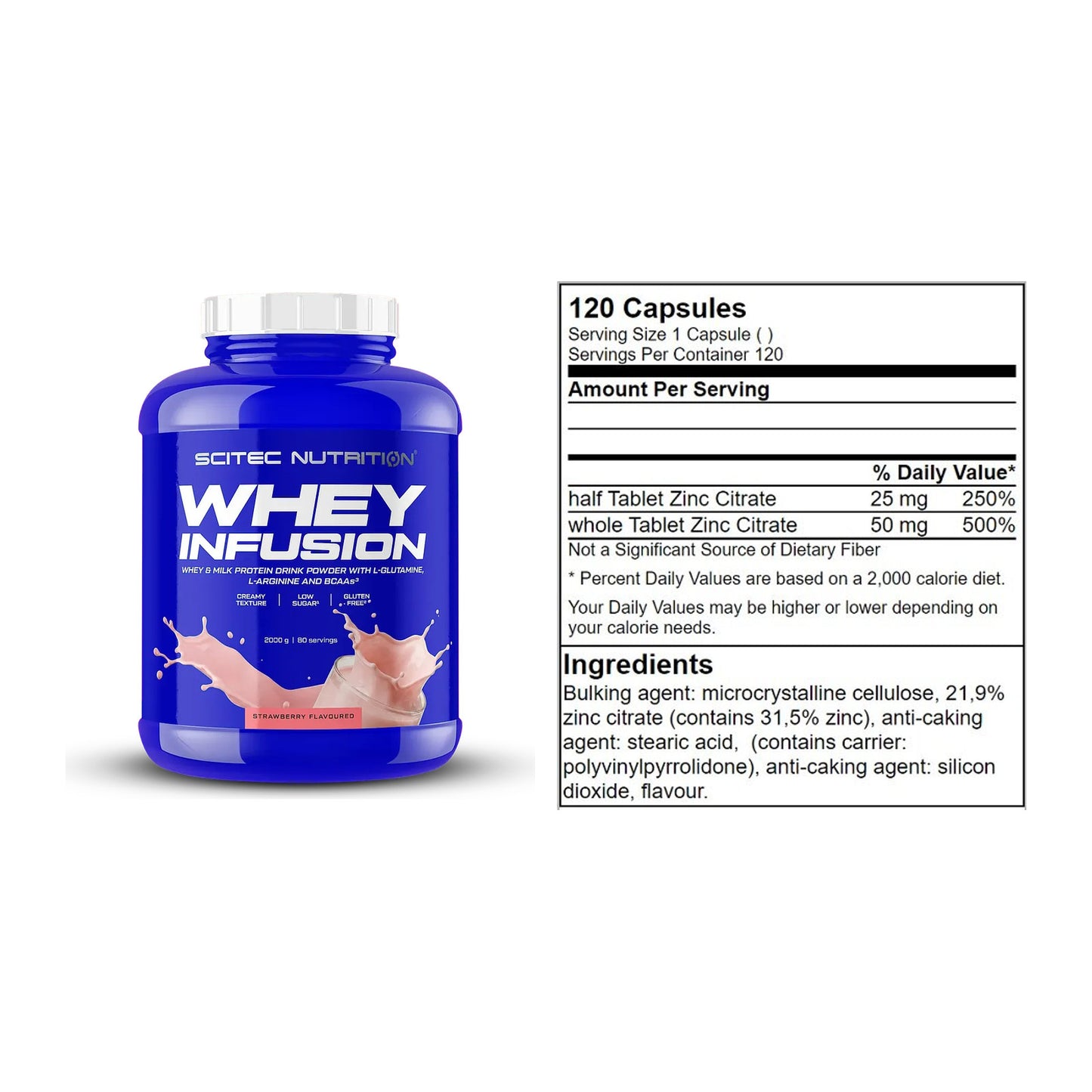 Basis-Set: Scitec Whey Infusion + GN Zinc Citrate 120 Tabl. – alle enthaltenen Artikel