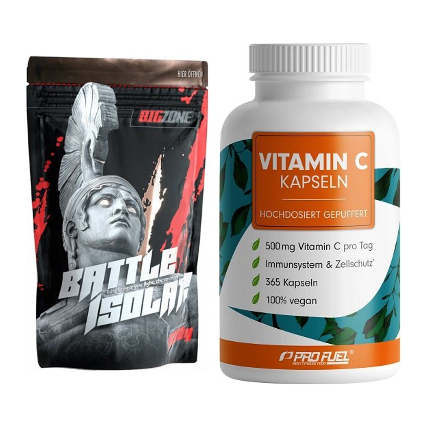 Basis-Set: Big Zone Battle Isolate + ProFuel Vitamin C gepuffert – alle enthaltenen Artikel