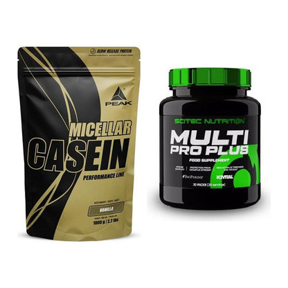 Basis-Set: Peak Micellar Casein + Scitec Multi Pro Plus 30 Packs – alle enthaltenen Artikel