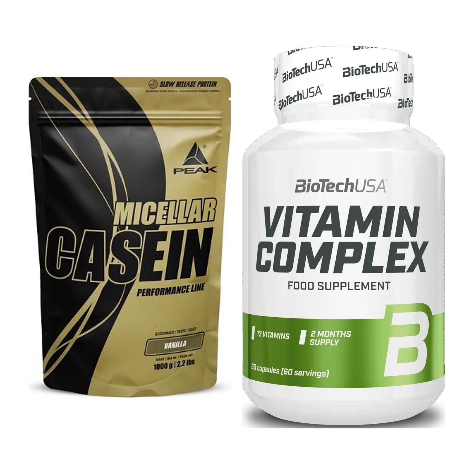 Basis-Set: Peak Micellar Casein + BioTech Vitamin Complex – alle enthaltenen Artikel