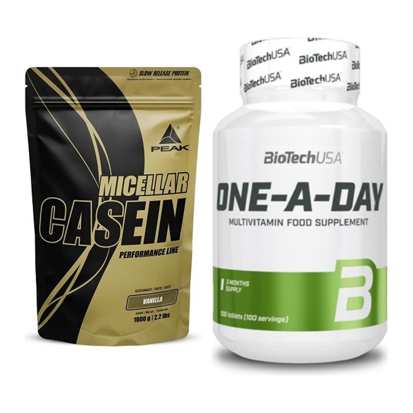 Basis-Set: Peak Micellar Casein + BioTech One A Day 100 Tabl. – alle enthaltenen Artikel