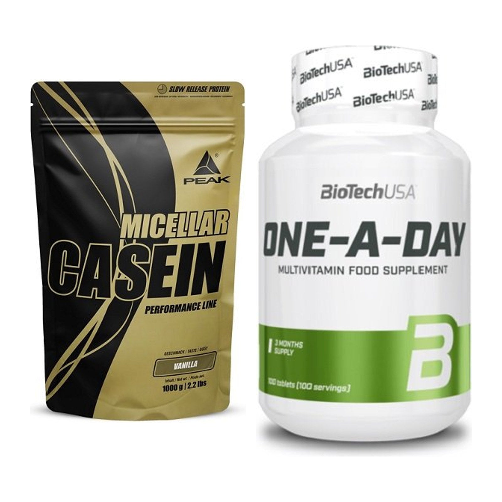 Basis-Set: Peak Micellar Casein + BioTech One A Day 100 Tabl. – alle enthaltenen Artikel