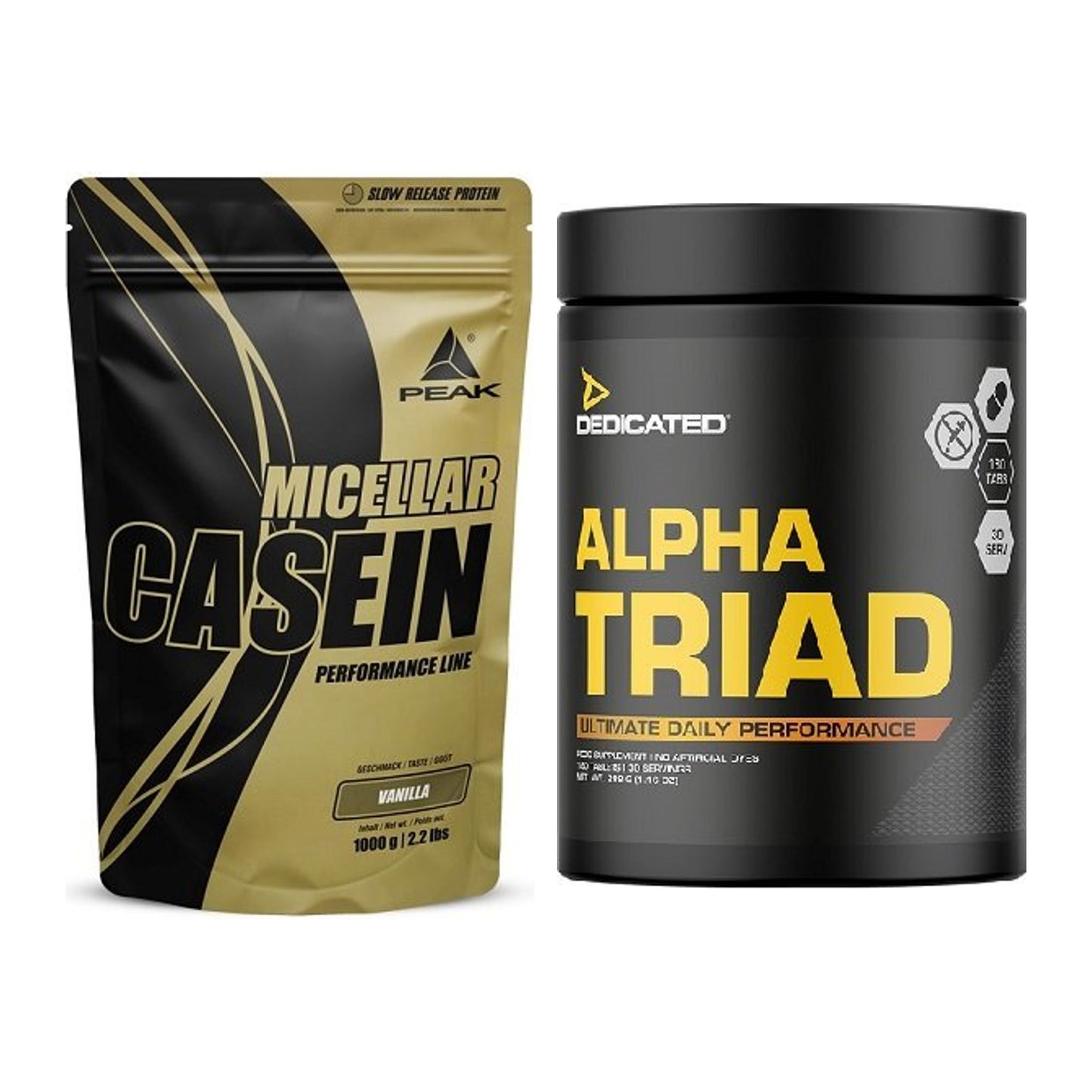 Basis-Set: Peak Micellar Casein + Dedicated Alpha Triad 180 Tabl. – alle enthaltenen Artikel