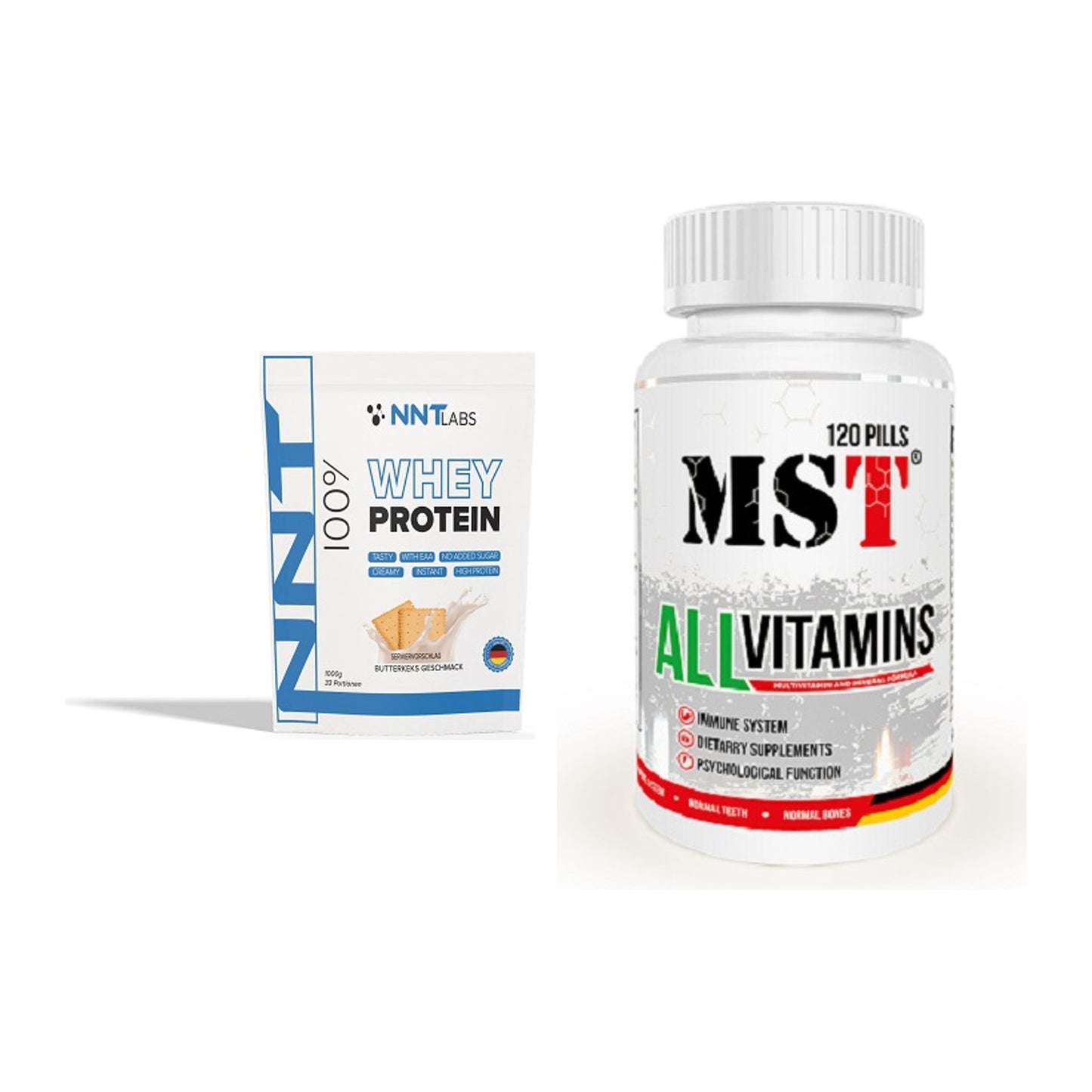 Basis-Set: NNT Whey + MST All Vitamins 120 Tabl. – alle enthaltenen Artikel