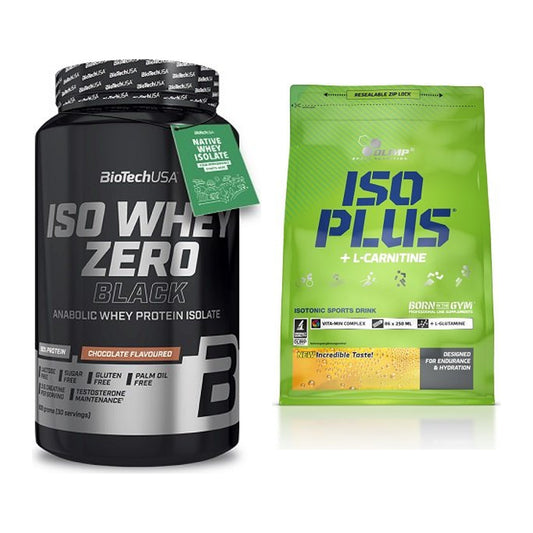 Basis-Set: BioTech Iso Whey Zero Black + Olimp Iso Plus – alle enthaltenen Artikel