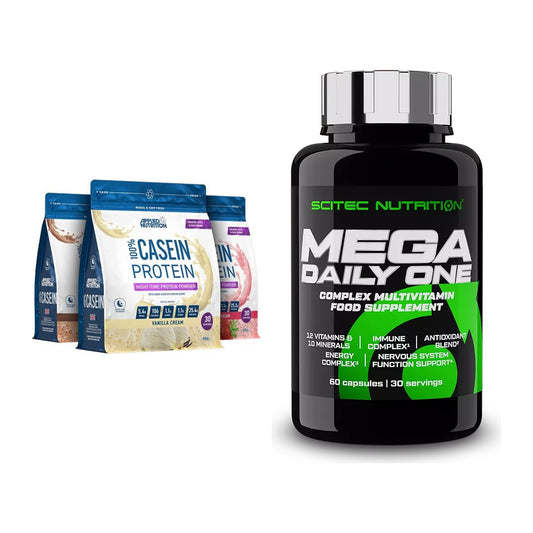 Basis-Set: Applied Nutrition 100% Casein + Scitec Mega Daily One Plus – alle enthaltenen Artikel