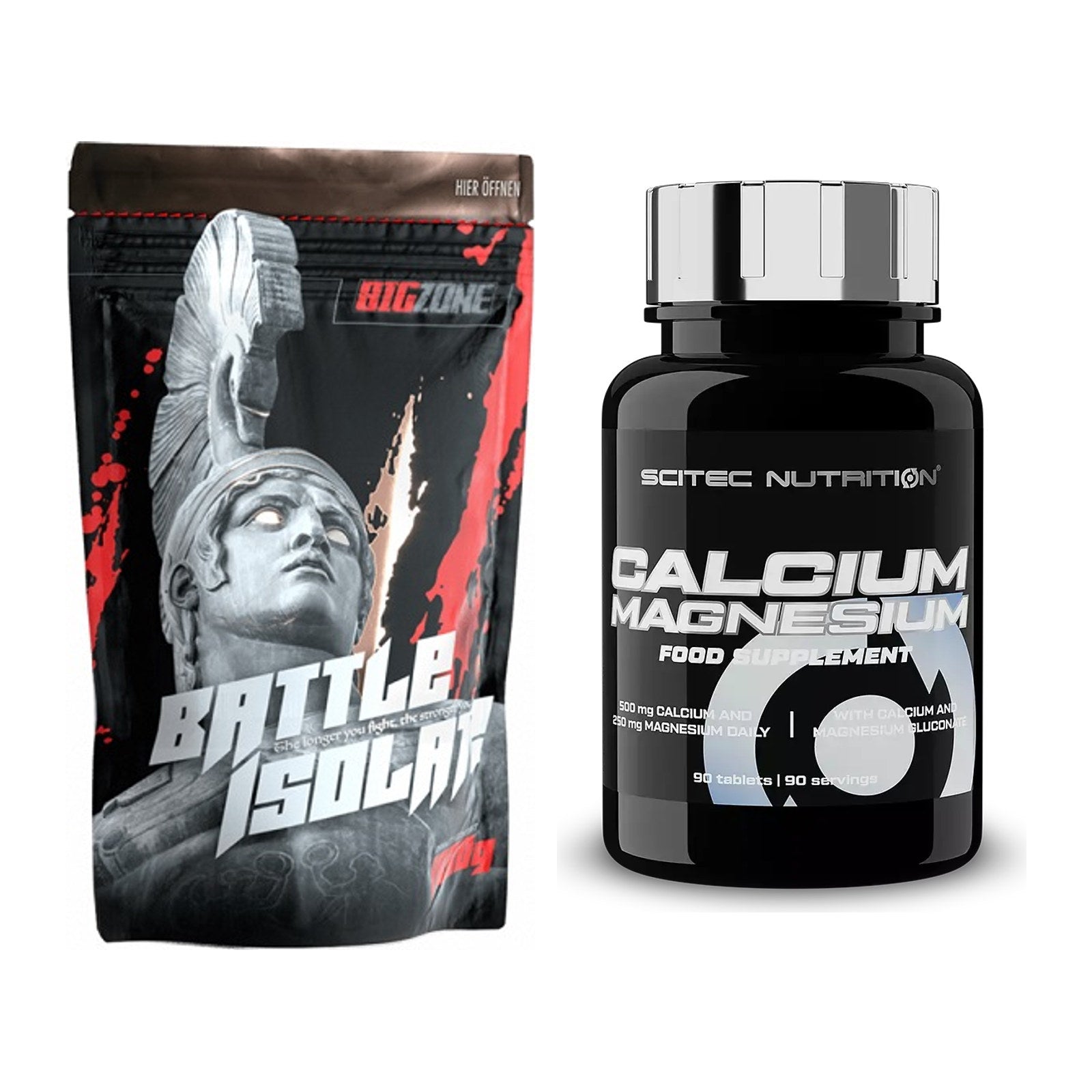 Basis-Set: Big Zone Battle Isolate + Scitec Calcium Magnesium – alle enthaltenen Artikel