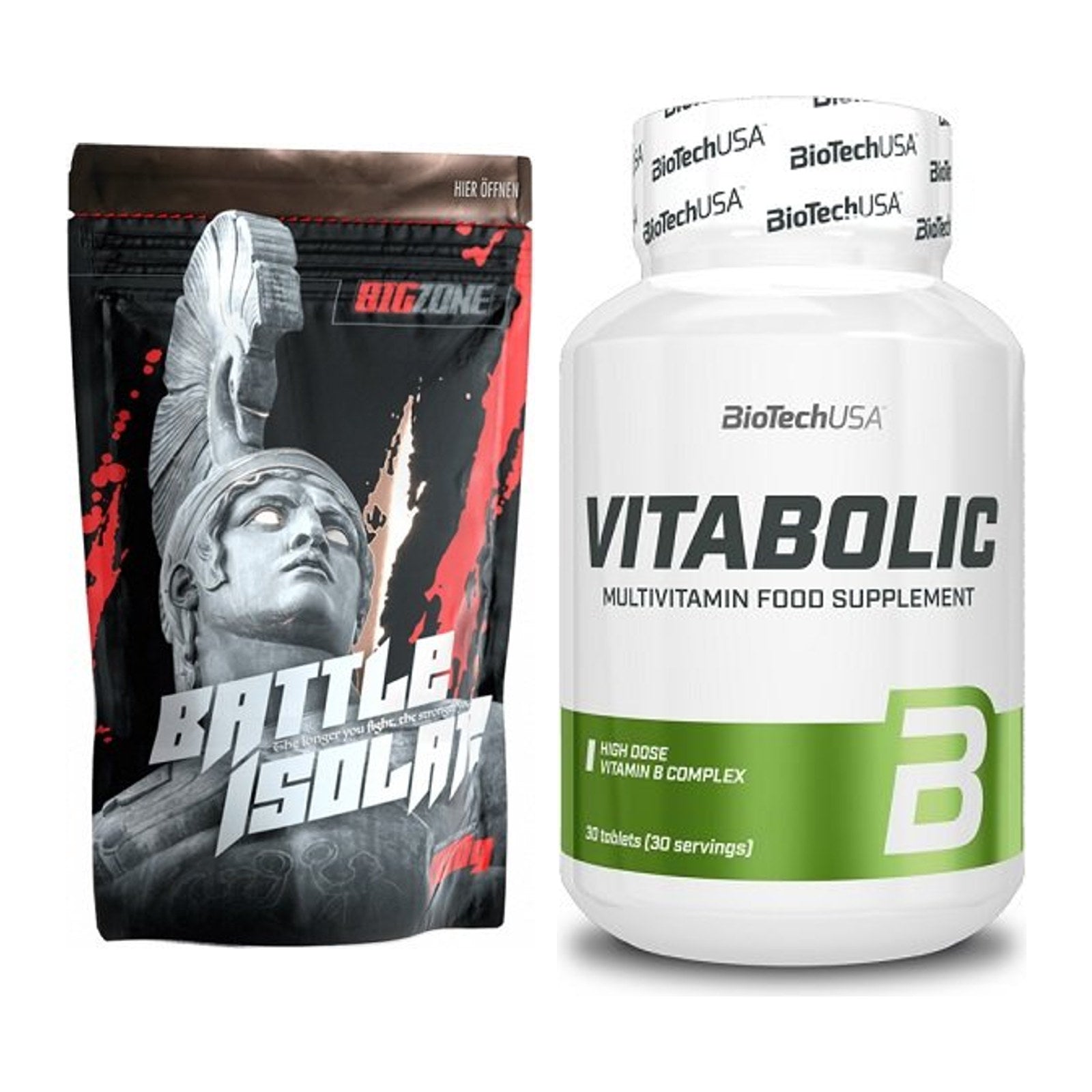 Basis-Set: Big Zone Battle Isolate + BioTech Vitabolic 30 Tabl. – alle enthaltenen Artikel