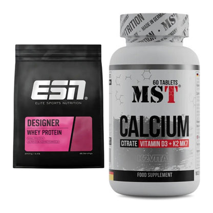 Basis-Set: ESN Designer Whey + MST Calcium Citrate D3 + K2Vital – alle enthaltenen Artikel