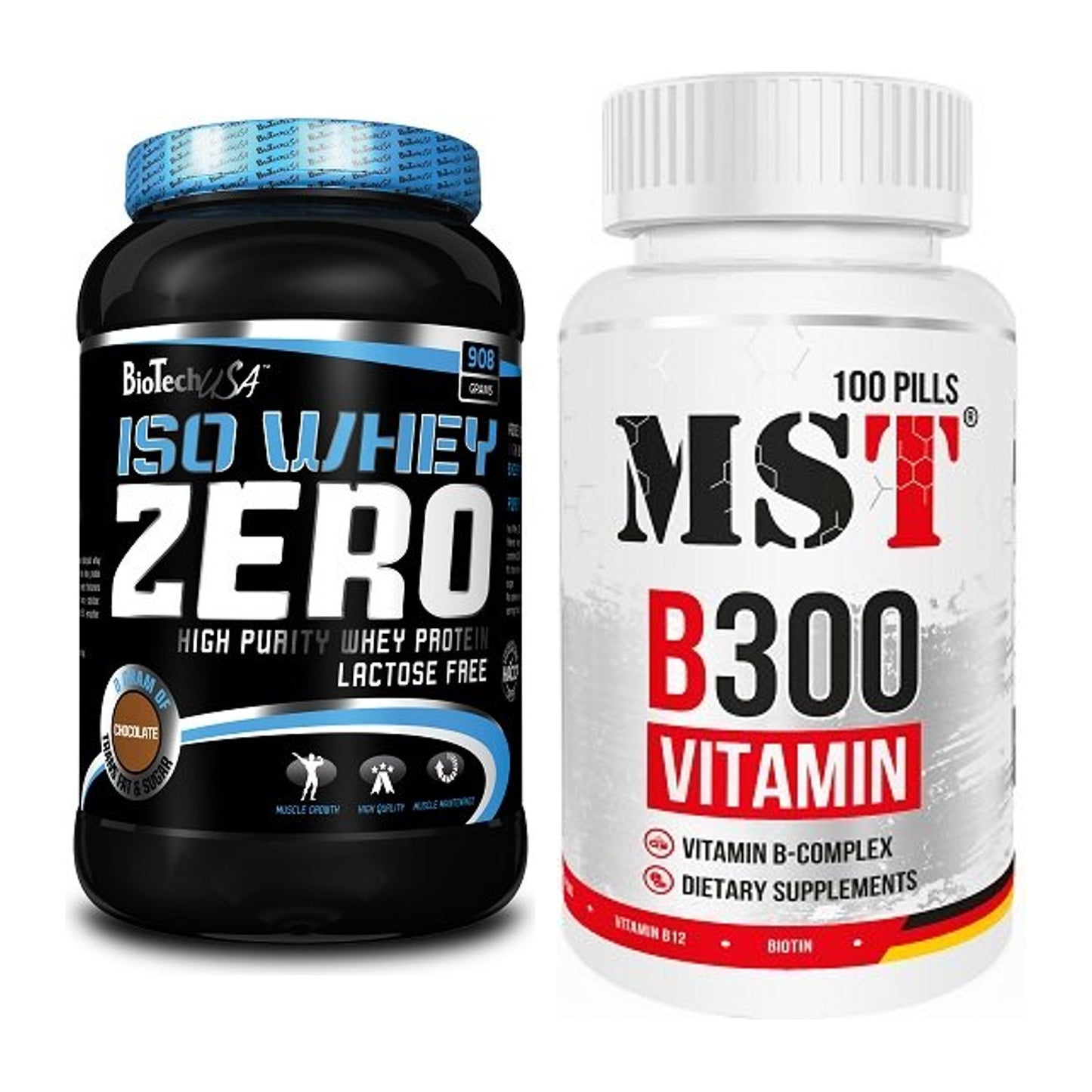 Basis-Set: BioTech Iso Whey Zero + MST B300 B-Complex 100 Pills – alle enthaltenen Artikel